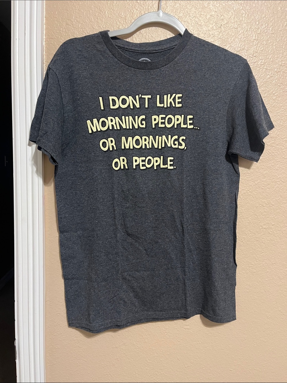 Charcoal Graphic Tee "I Don't Like Morning People"